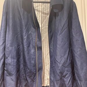 Brunello Cucinelli Linen/Cotton Mens Size Large Jacket NWT Blue MSRP 4000